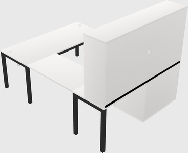 U-shaped desk + file cabinet