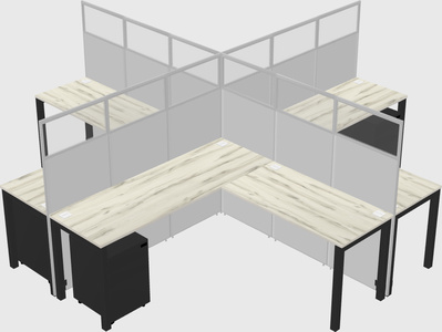 Shared l-shaped cubicles