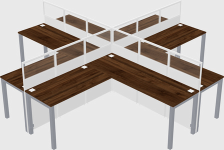 Shared l-shaped cubicles