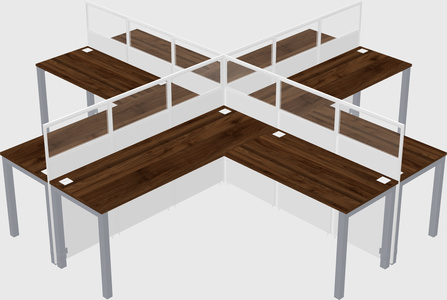 Shared l-shaped cubicles