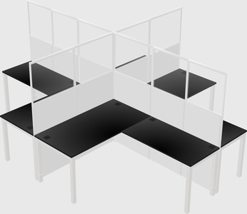 Shared l-shaped cubicles