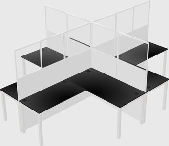Shared l-shaped cubicles