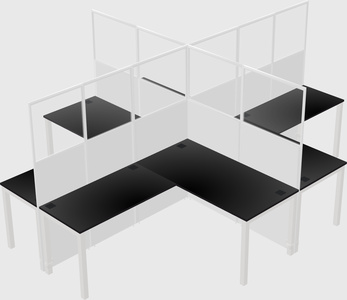 Shared l-shaped cubicles