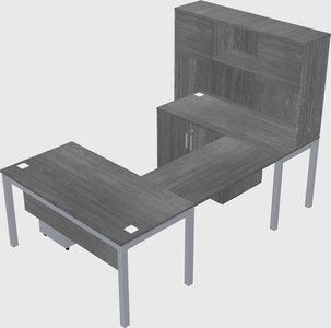 U-shaped desk + cabinet