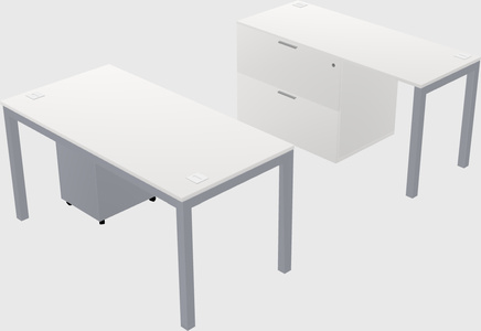 Parallel desk + file cabinet
