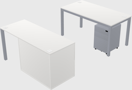 Parallel desk + file cabinet