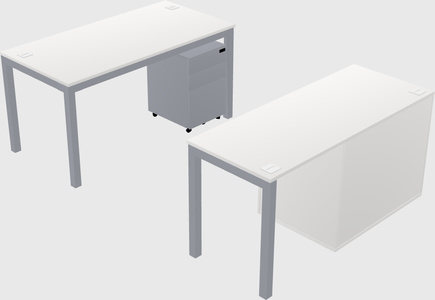 Parallel desk + file cabinet