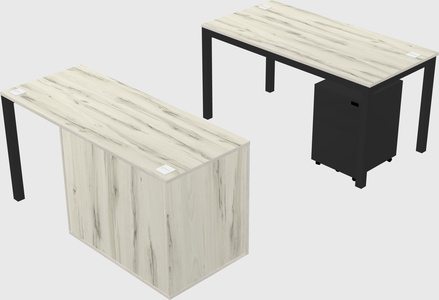 Parallel desk + file cabinet