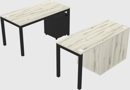 Parallel desk + file cabinet