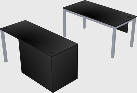Parallel desk + file cabinet