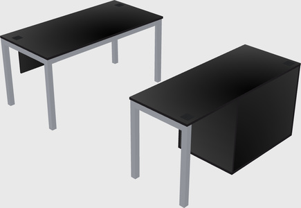 Parallel desk + file cabinet