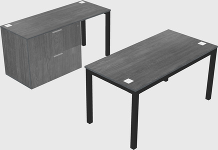 Parallel desk + file cabinet