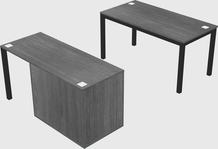 Parallel desk + file cabinet