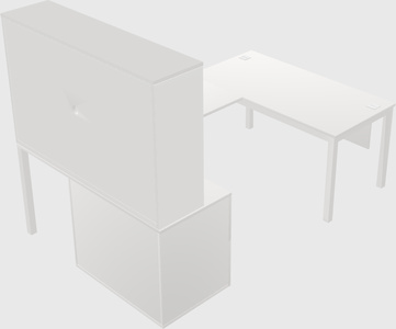 U-shaped desk + file cabinet