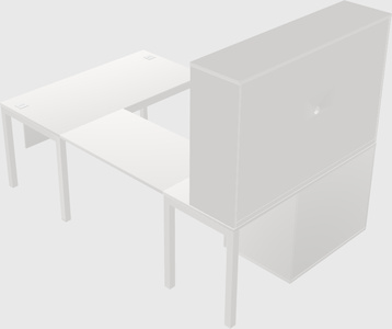 U-shaped desk + file cabinet