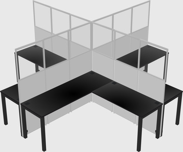 Shared l-shaped cubicles