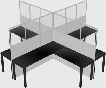 Shared l-shaped cubicles
