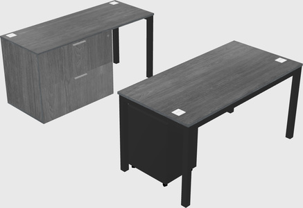 Parallel desk + file cabinet