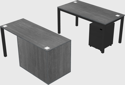 Parallel desk + file cabinet