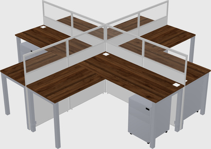 Shared l-shaped cubicles