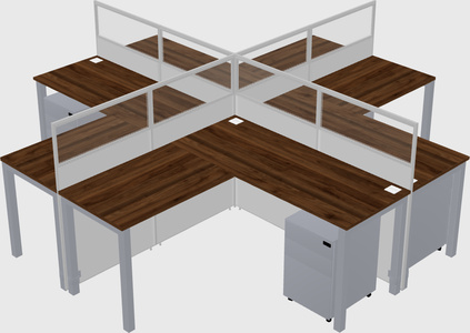Shared l-shaped cubicles