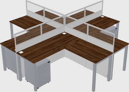 Shared l-shaped cubicles