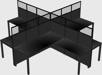 Shared L-shaped Cubicles