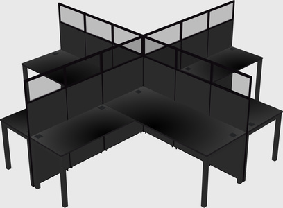 Shared l-shaped cubicles