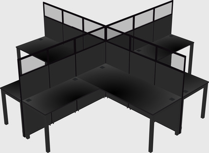 Shared l-shaped cubicles