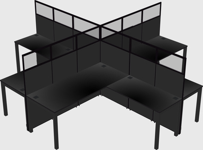 Shared l-shaped cubicles