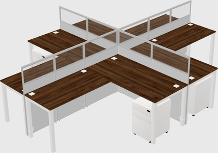 Shared l-shaped cubicles