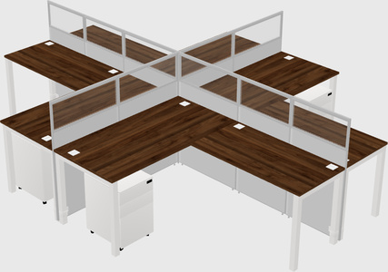 Shared l-shaped cubicles