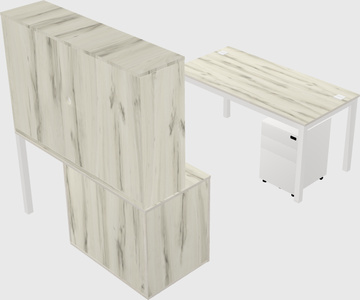 Parallel desk + cabinet