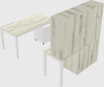 Parallel desk + cabinet