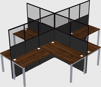 Shared l-shaped cubicles