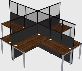 Shared l-shaped cubicles