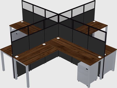 Shared l-shaped cubicles
