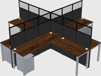 Shared l-shaped cubicles