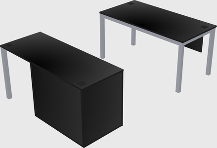 Parallel desk + cabinet