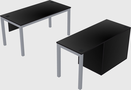 Parallel desk + cabinet