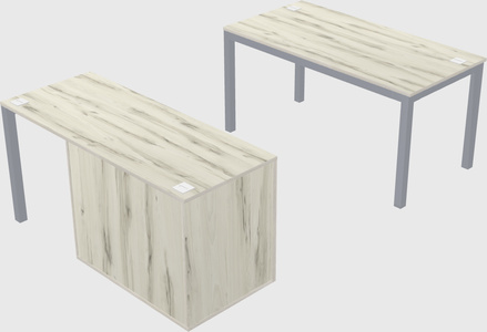 Parallel desk + file cabinet