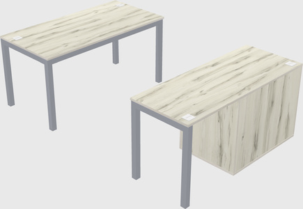 Parallel desk + file cabinet