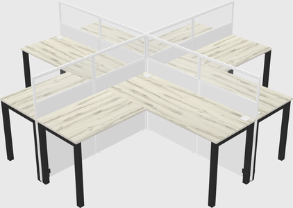 Shared l-shaped cubicles