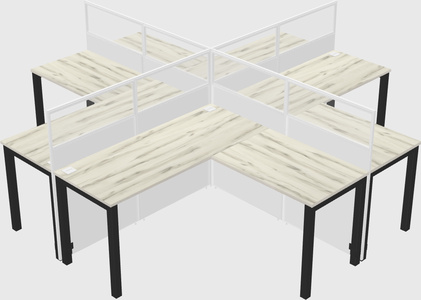 Shared l-shaped cubicles