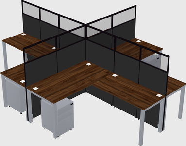 Shared l-shaped cubicles