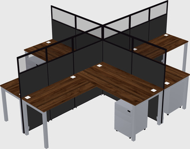 Shared l-shaped cubicles