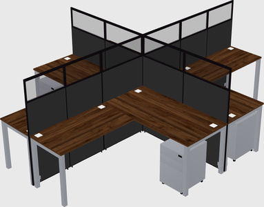 Shared l-shaped cubicles