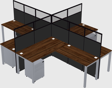 Shared l-shaped cubicles