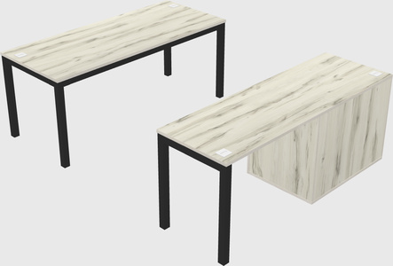 Parallel desk + file cabinet