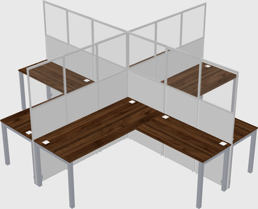 Shared l-shaped cubicles